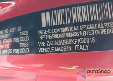 2019 Jeep Renegade Latitude Fwd из США, поврежденный, VIN ZACNJABB9KPK90918